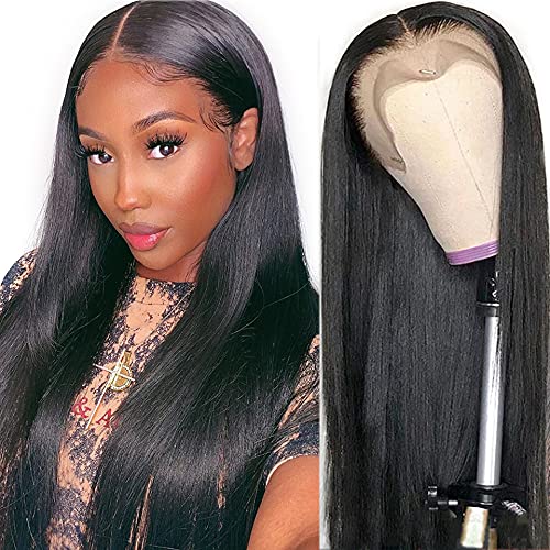  MYLOCKME 13x6 HD Lace Front Wigs Human Hair Straight Lace  Front Wigs Human Hair 13x6 Frontal Wig 150% Density HD Lace Wig Pre Plucked  with Baby Hair 13x6 Wigs for