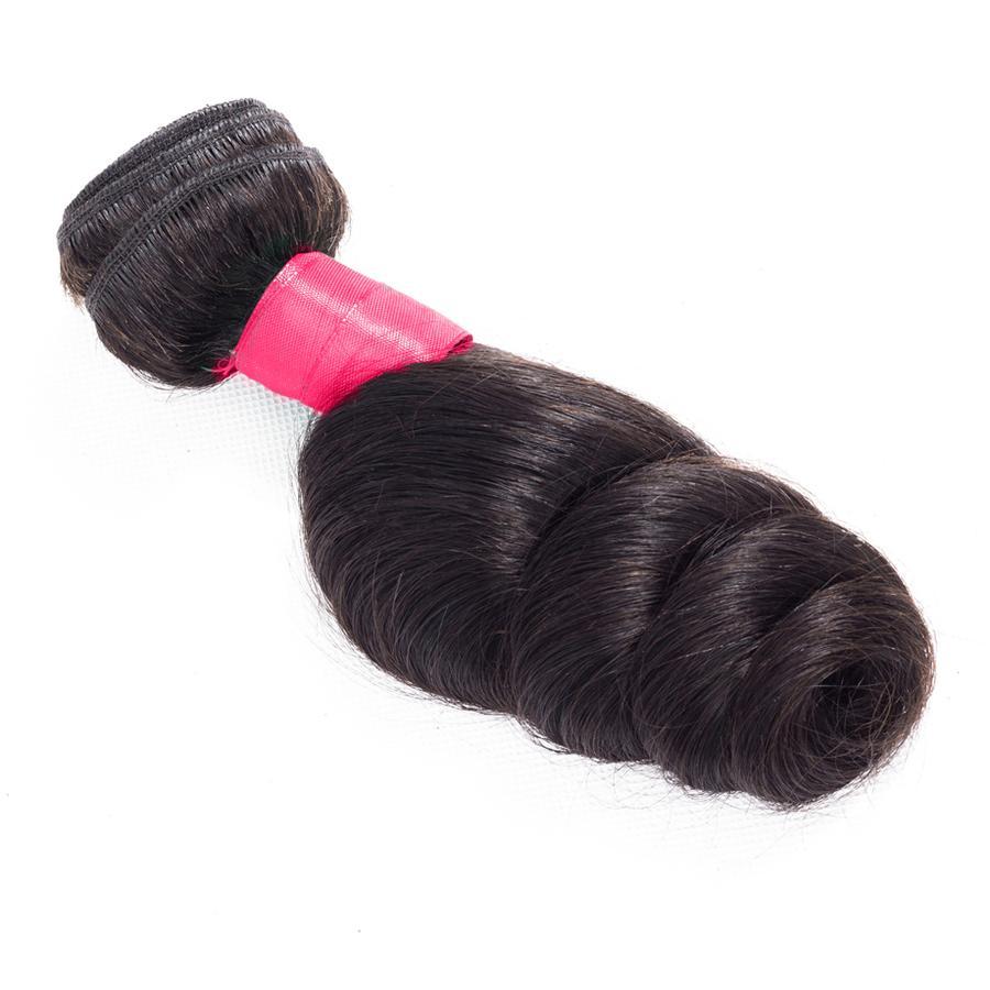 Brazilian Loose Wave 4 Bundles With 4×4 Lace Closure 10A Grade 100% Human Remy Hair MYLOCKME
