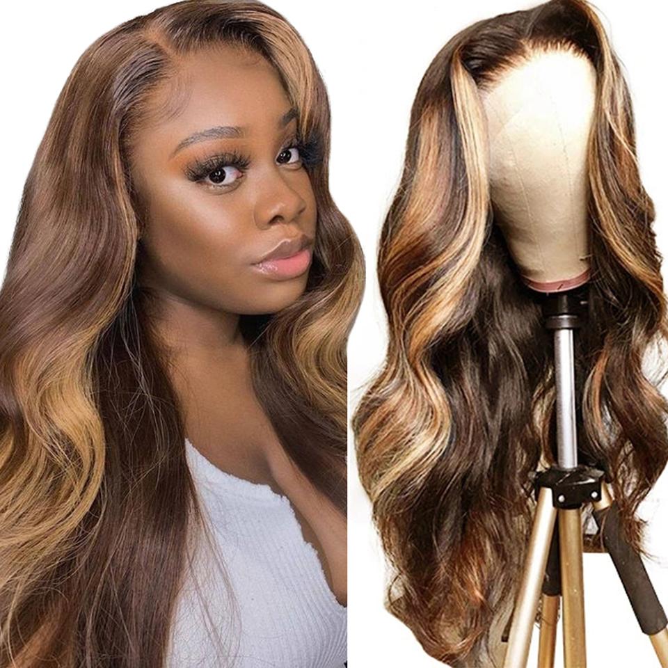 4/27 Highlight Wigs 13x4 HD Lace Front Wigs Body Wave Virgin Hair Pre-Colored MYLOCKME