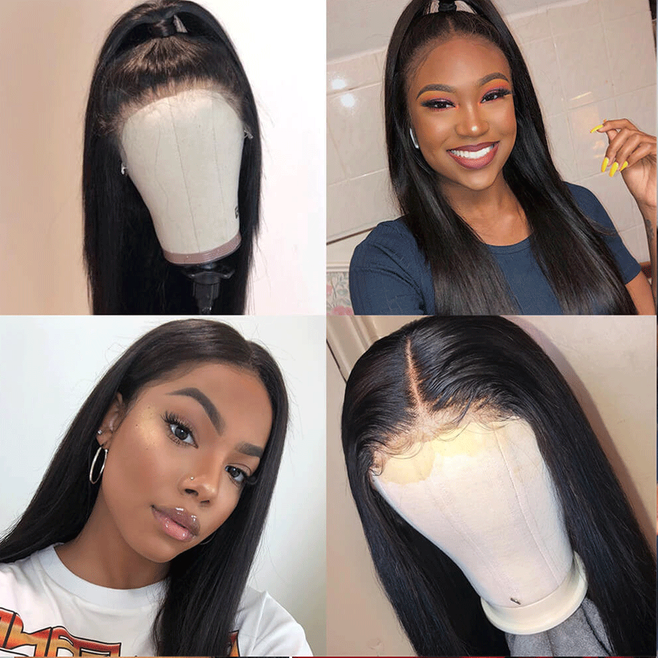 13x6 Transparent Lace Front Wigs Straight Hair Wigs Human Hair 180%/150% Density 9A Grade MYLOCKME