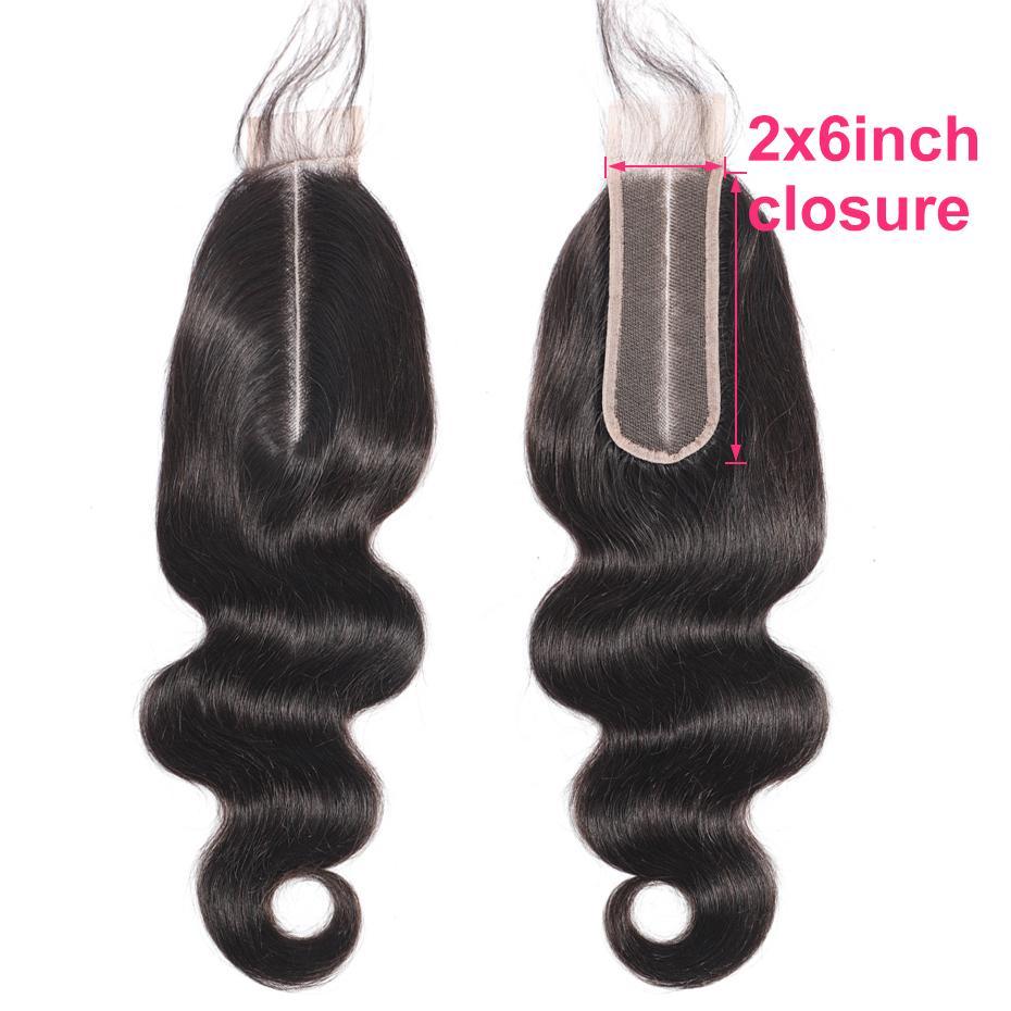 Body Wave Human Hair Closure 2*6 HD Lace Closure Natural Color MYLOCKME