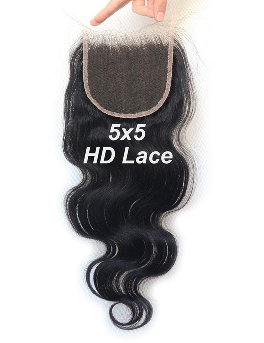 Fermeture de cheveux humains Body Wave 5 * 5 Lace Remy Lace Closure Natural Color MYLOCKME 