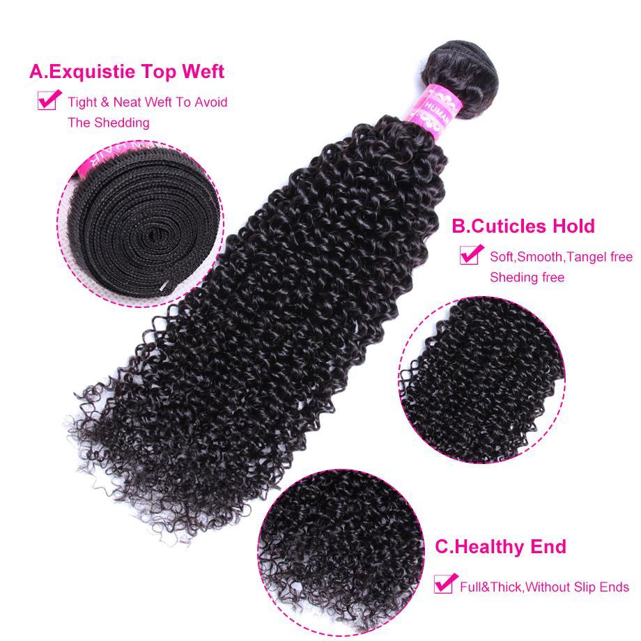 Brazilian Kinky Curly 3 Bundles 100% Human Hair Weave Bundles Remy Hair Extension MYLOCKME