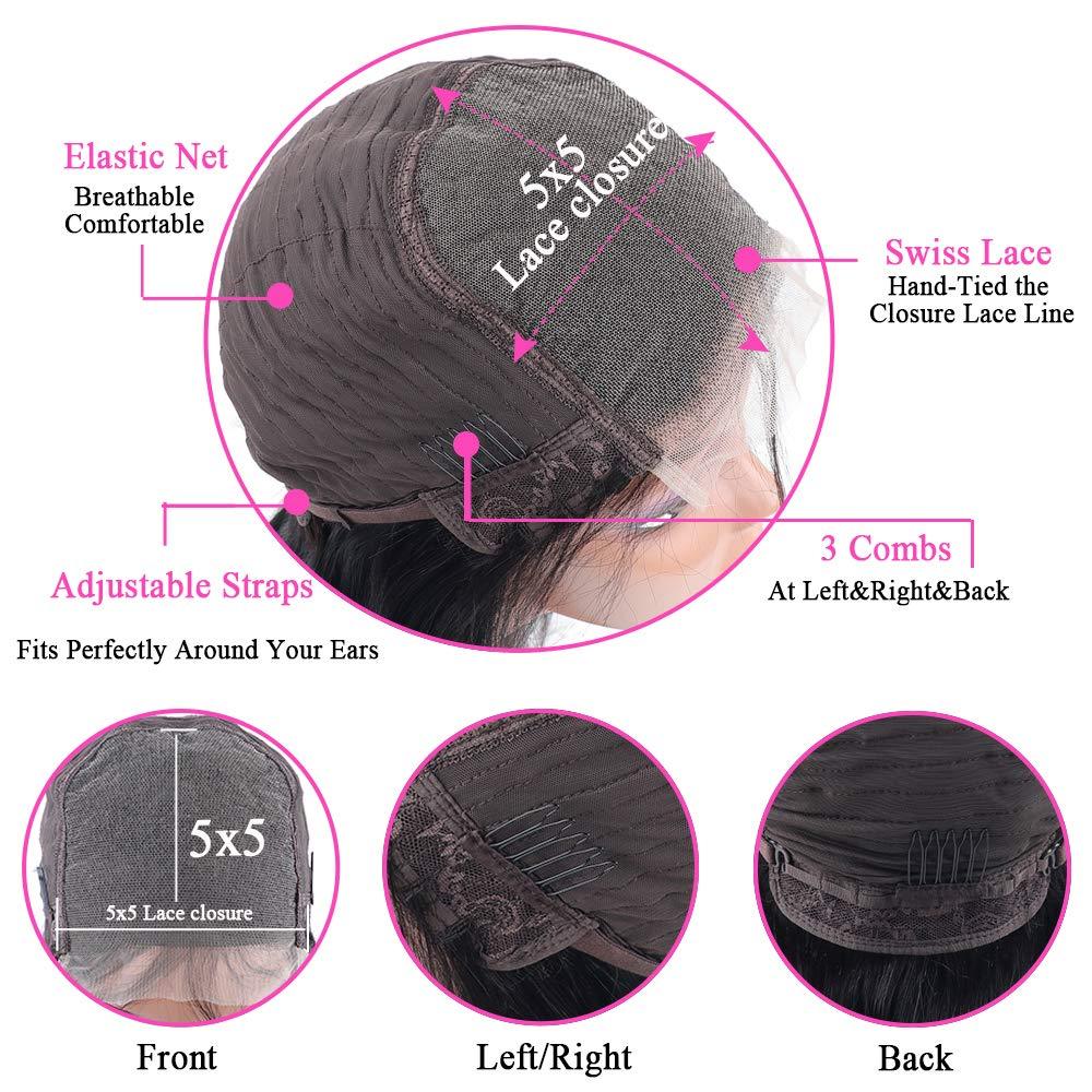 5x5 HD  Lace  Closure Wigs Body Wave  Wigs Natural Color  MYLOCKME