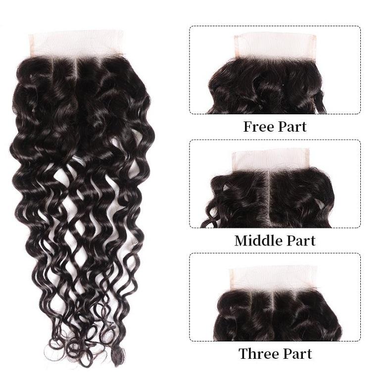 Indian Water Wave Bundles With 4×4 Closure 10A Grade 100% Human Remy Hair MYLOCKME