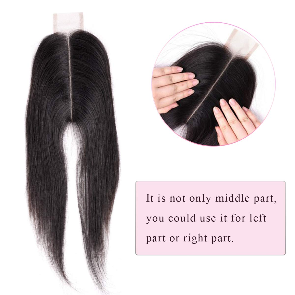 Straight Human Hair Closure 2*6 Lace Closure Natural Color MYLOCKME