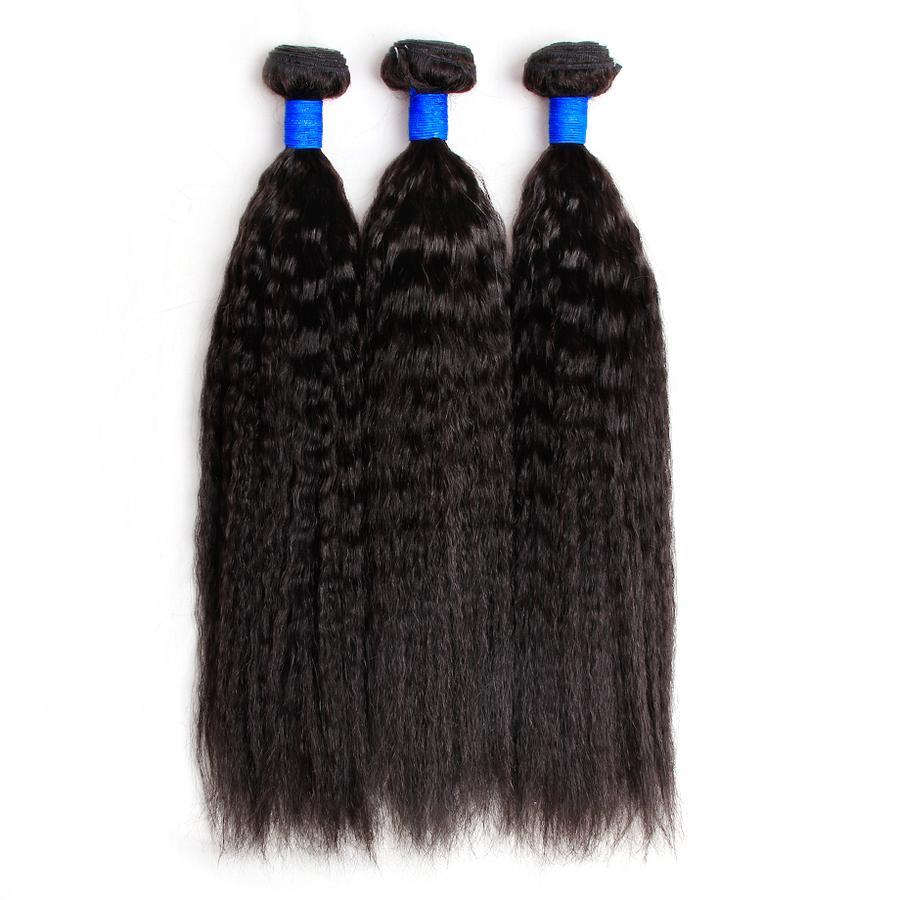 Brazilian Kinky Straight 3 Bundles 100% Human Hair Weave Bundles Remy Hair Extension MYLOCKME