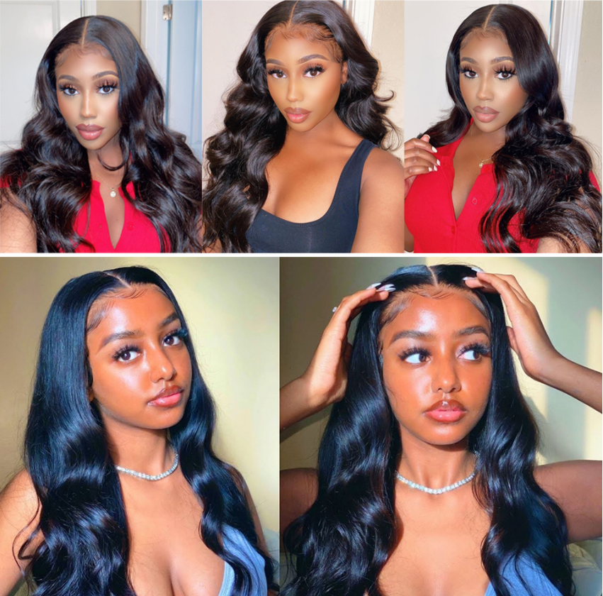 6x6 Transparent Lace Closure Wigs Body Wave Wigs Remy Human Hair Wigs Natural Color  180%/150% Density MYLOCKME