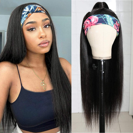 Brazilian Straight Hair Wig Glueless Headband Wig  Natural Color Human Hair Wigs MYLOCKME
