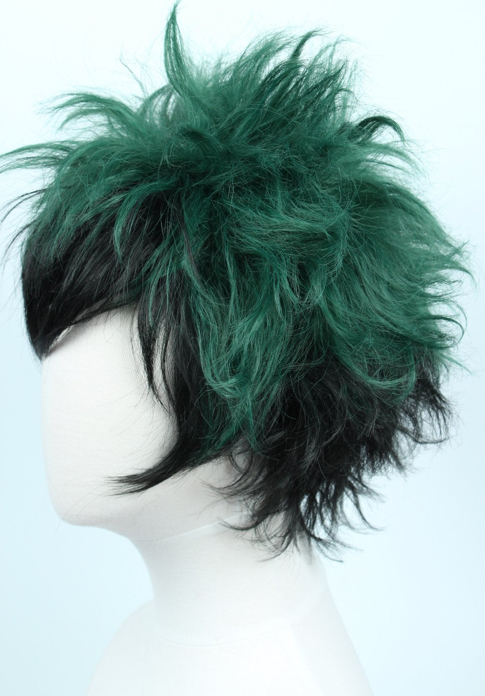 🎃Anime Cosplay Wig Short Black Green Halloween Costume Curly Wig MYLOCKME