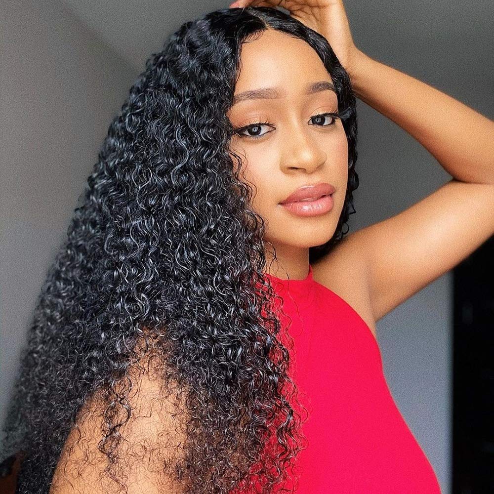 Brazilian Curly Wig 4*4 Transparent Lace Closure Wig 150% Density Human Hair Wig MYLOCKME