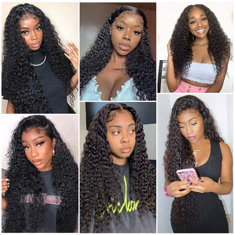 Peruvian Kinky Curly Bundles With 13×4 Lace Frontal 10A Grade 100% Human Remy Hair MYLOCKME