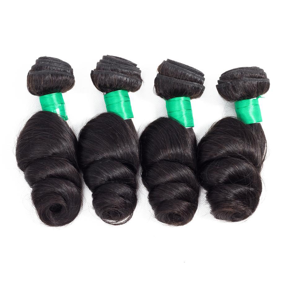 Loose Wave Hair 4 Bundles Brazilian Hair Weave Bundles 100% Remy Human Hair Extension MYLOCKME