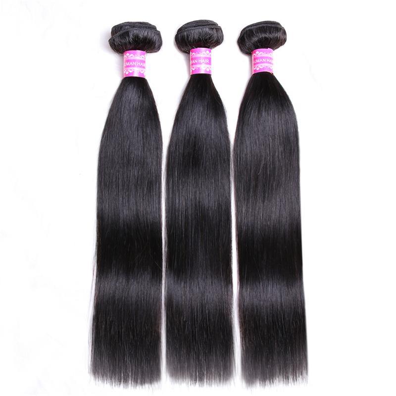 Brazilian Straight 3 Bundles 100% Human Hair Weave Bundles Remy Hair Extension MYLOCKME