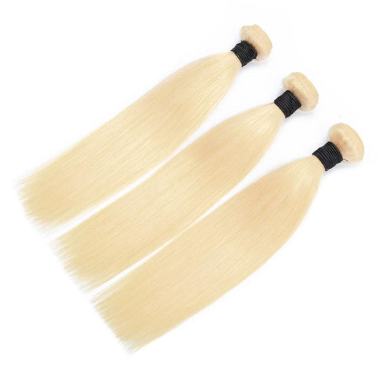 Brazilian Straight 3 Bundles 100% Human Hair Weave Bundles 613 Color Remy Hair Extension MYLOCKME