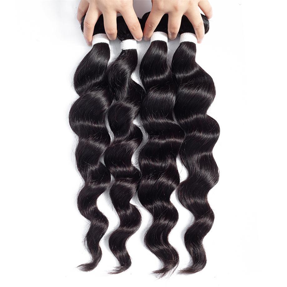 Loose Deep Wave Hair 4 Bundles Brazilian Hair Weave Bundles 100% Remy Human Hair Extension MYLOCKME