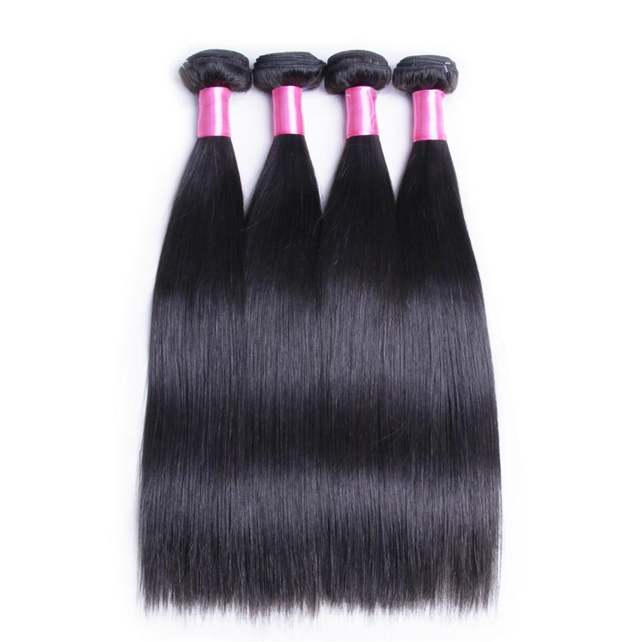 Straight Hair 4 Bundles Brazilian Hair Weave Bundles 100% Remy Human Hair Extension MYLOCKME