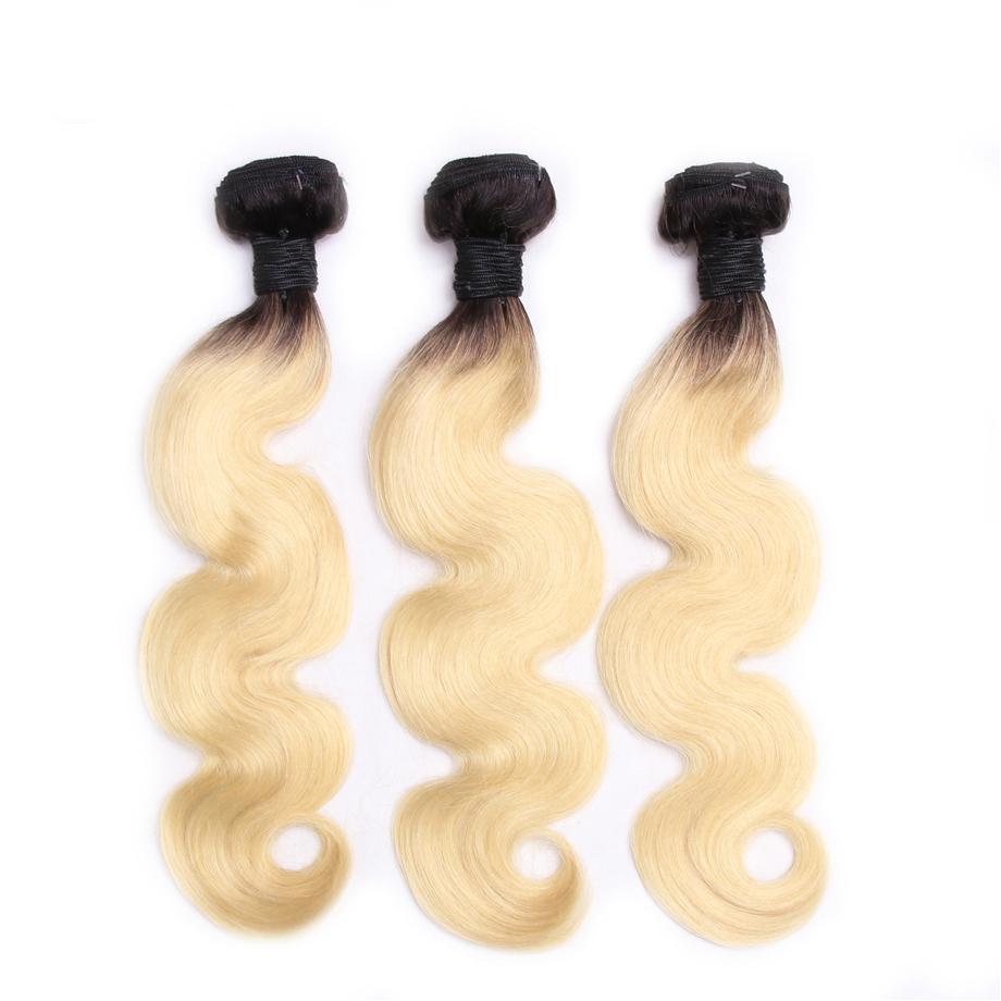 Brazilian Body Wave 3 Bundles 100% Human Hair Weave Bundles 1B/613 Color Remy Hair Extension MYLOCKME