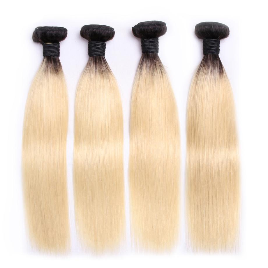 Cheveux Raides 4 Bundles 1B/613 Couleur Bundles de Tissage de Cheveux Brésiliens 100% Remy Extension de Cheveux Humains MYLOCKME 