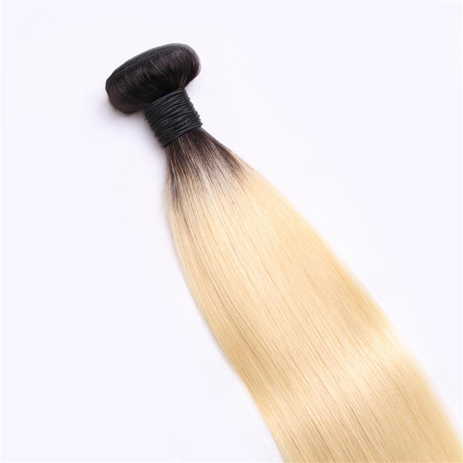 Brésilien Droit 3 Bundles 100% Bundles de Tissage de Cheveux Humains 1B/613 Couleur Remy Extension de Cheveux MYLOCKME