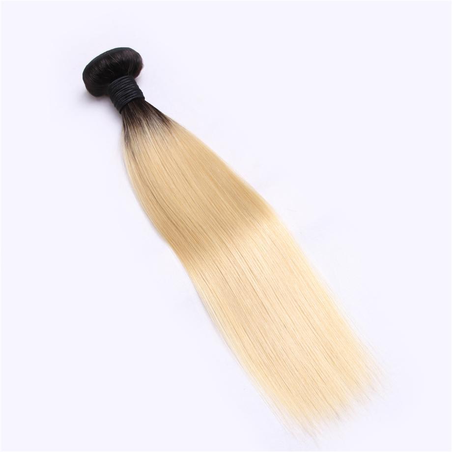 Straight Hair 4 Bundles 1B/613 Color Brazilian Hair Weave Bundles 100% Remy Human Hair Extension MYLOCKME
