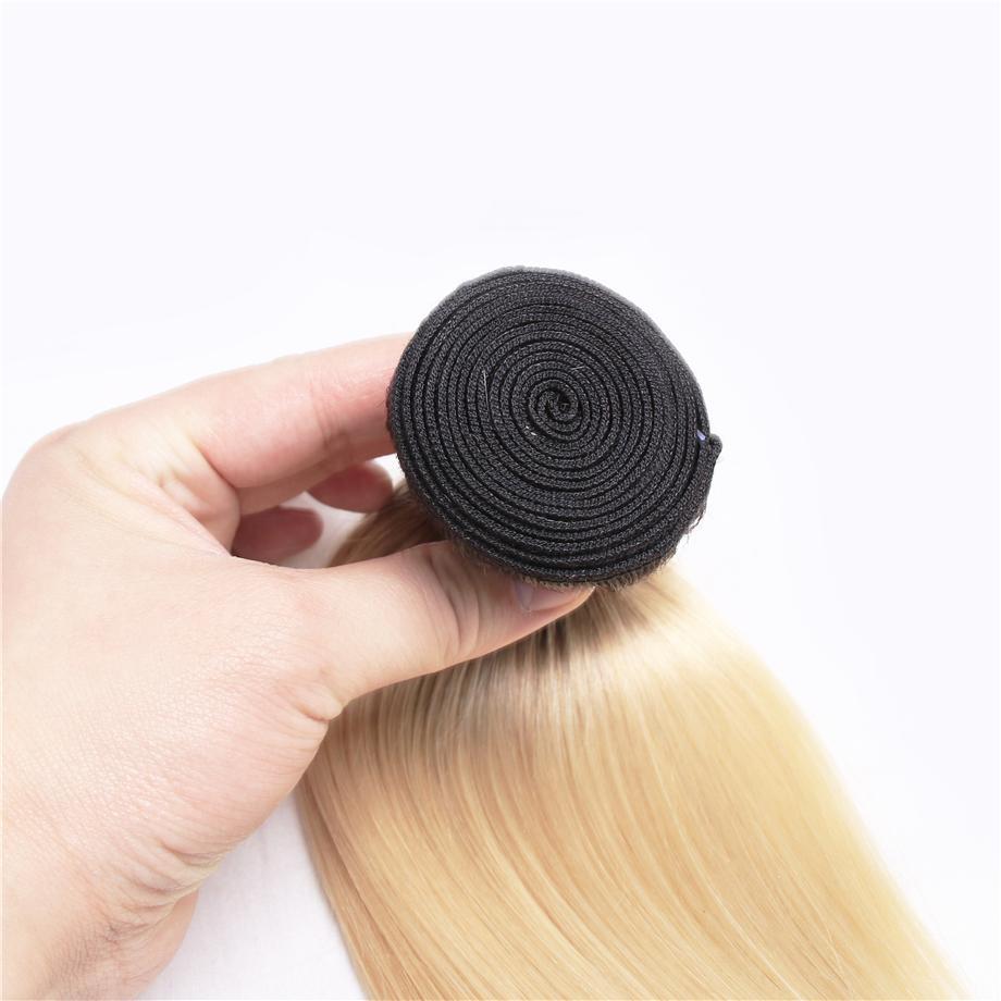 Brazilian Straight 3 Bundles 100% Human Hair Weave Bundles 1B/613 Color Remy Hair Extension MYLOCKME