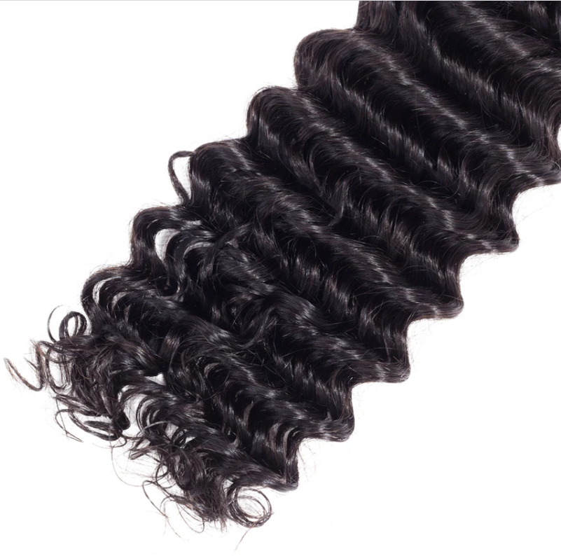 Indian Deep Wave Bundles With 13×4 Lace Frontal 10A Grade 100% Human Remy Hair MYLOCKME