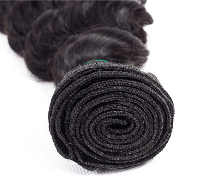 Paquets malaisiens de vague profonde avec la fermeture 4×4 10A catégorie 100% cheveux humains de Remy MYLOCKME