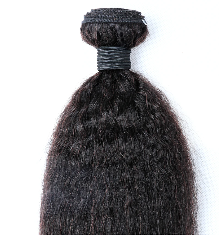 Bundles droits crépus brésiliens avec fermeture 4 × 4 10A Grade 100% cheveux humains Remy MYLOCKME 