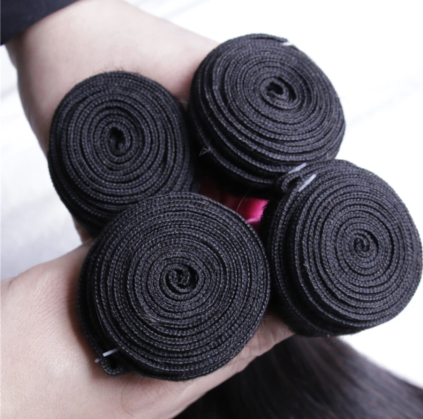 Peruvian Straight Bundles With 4×4 Closure 10A Grade 100% Human Remy Hair MYLOCKME