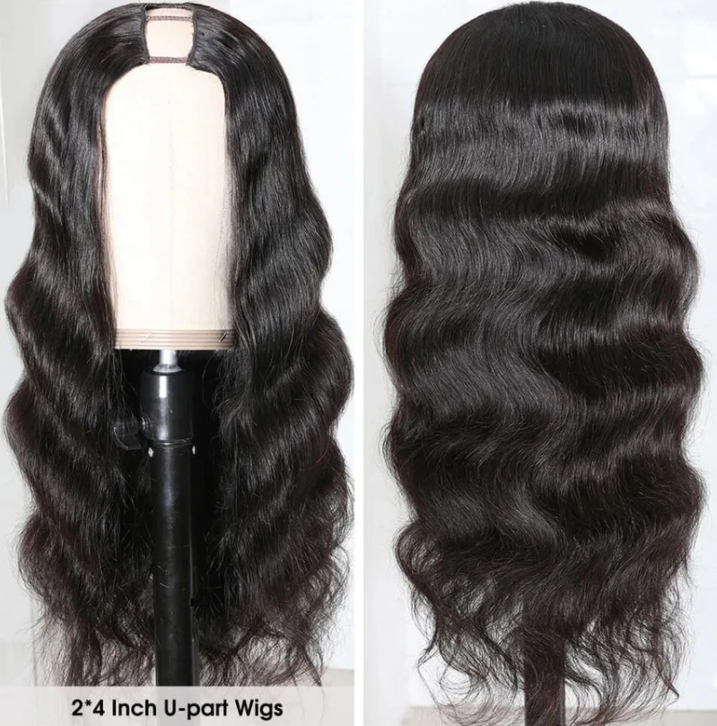 U Part Wigs Human Hair Body Wave Wigs Natural Color MYLOCKME