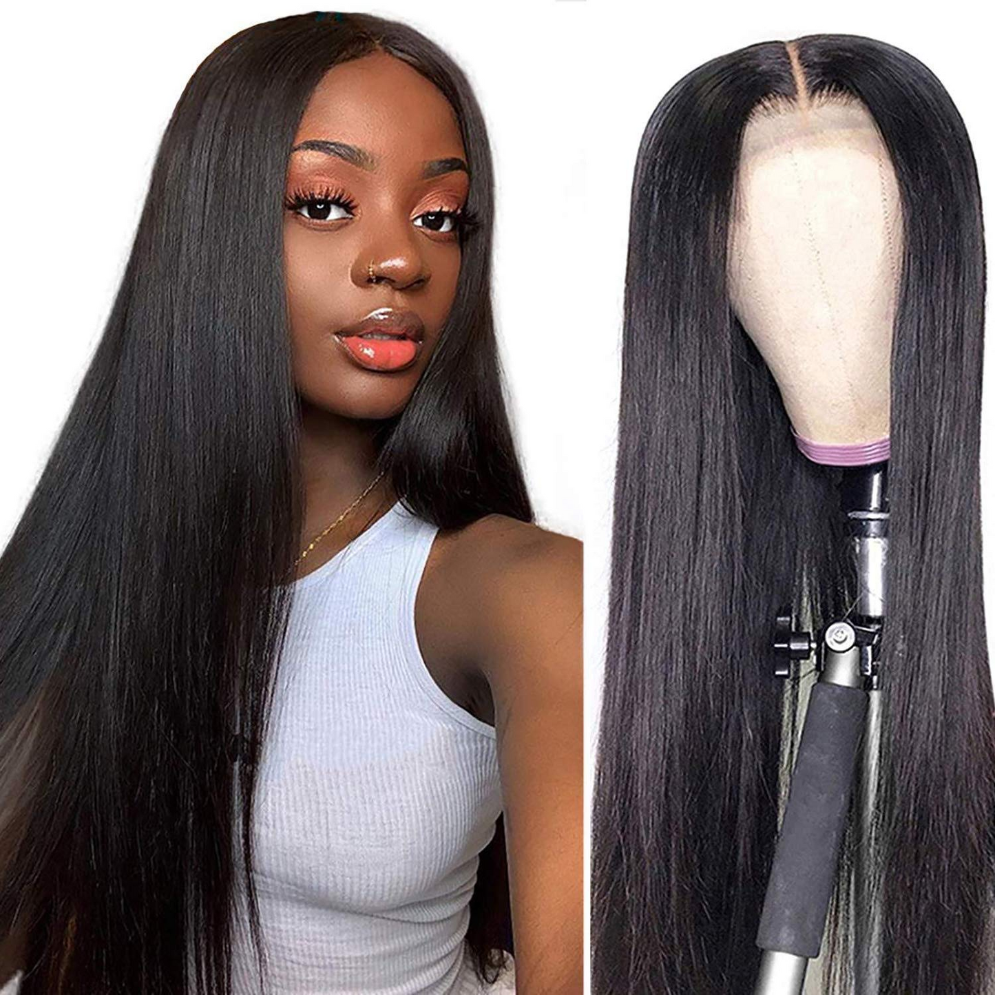 7x7 HD Lace Closure Wigs Straight Hair Wigs  Natural Color MYLOCKME