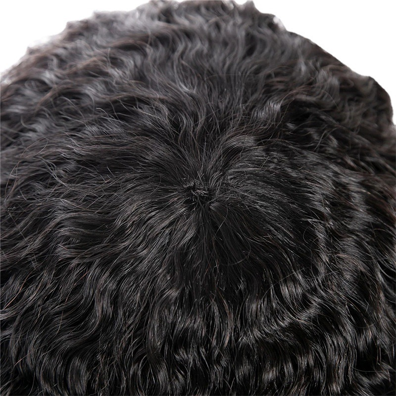 Brazilian Water Wave Human Hair Wigs With Bangs Full Machine Made Wigs 100%  Human Hair Wig  Natural Black MYLOCKME