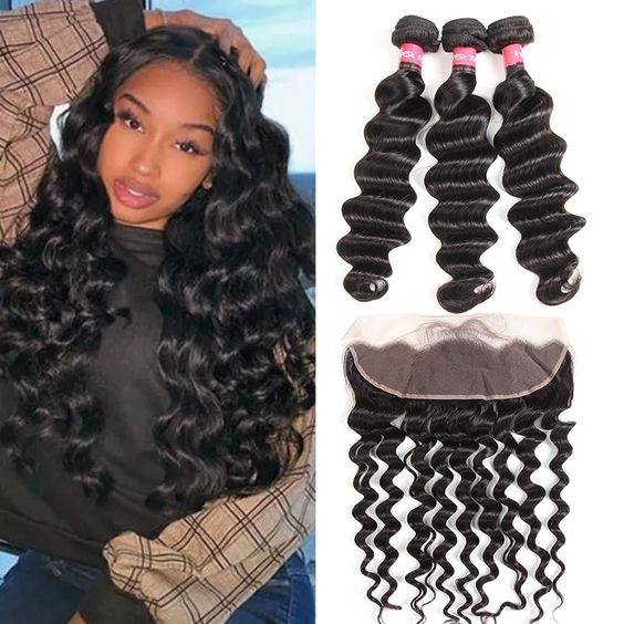 Peruvian Deep Wave Bundles With 13×4 Lace Frontal 10A Grade 100% Human Remy Hair MYLOCKME