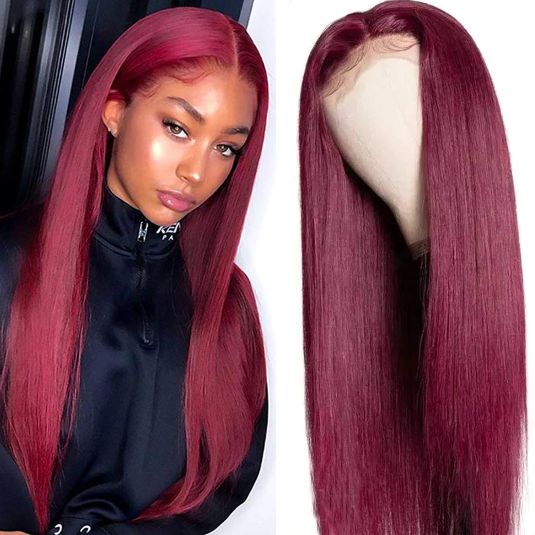 99J Straight 13x4 HD  Lace Front Human Hair Wigs MYLOCKME