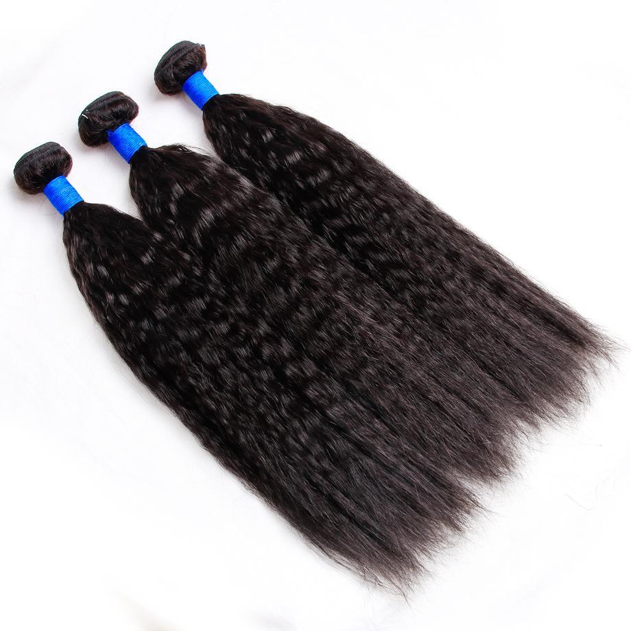 Brésilien Kinky Straight 3 Bundles 100% Bundles de tissage de cheveux humains Extension de cheveux Remy MYLOCKME 