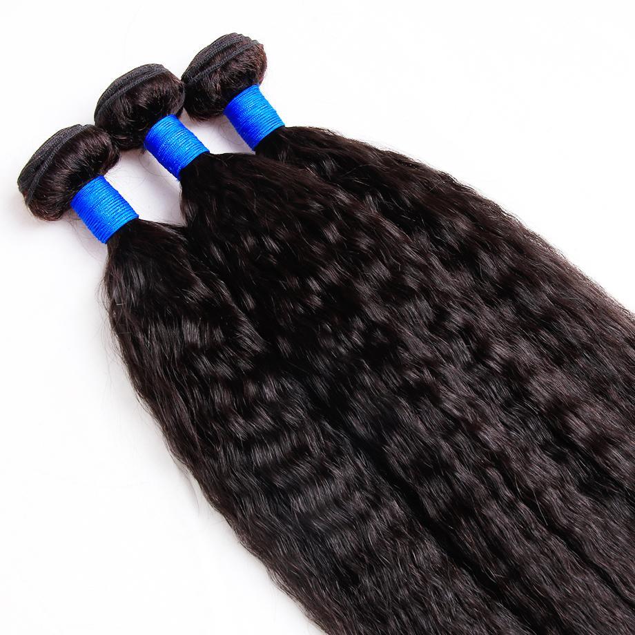 Malaysian Kinky Straight Bundles With 4×4 Closure 10A Grade 100% Human Remy Hair MYLOCKME