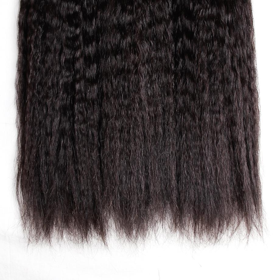 Malaisiens Kinky Straight Bundles Avec 4 × 4 Fermeture 10A Grade 100% Cheveux Remy Humains MYLOCKME
