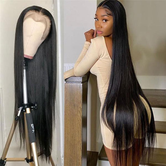 13x4 HD Lace Front Wig Straight Human Hair Lace Wigs Natural Color MYLOCKKME