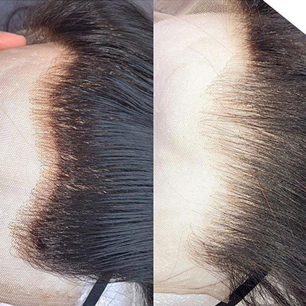 Cheveux humains raides de haute qualité 13x4 HD Lace Front perruques cheveux brésiliens pré-plumés MYLOCKME 
