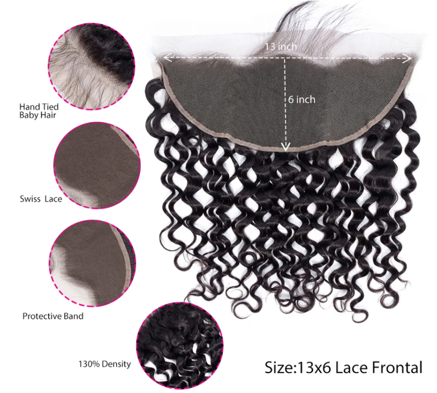 Water Wave Human Hair Closure 13*6 Lace Frontal Natural Color MYLOCKME